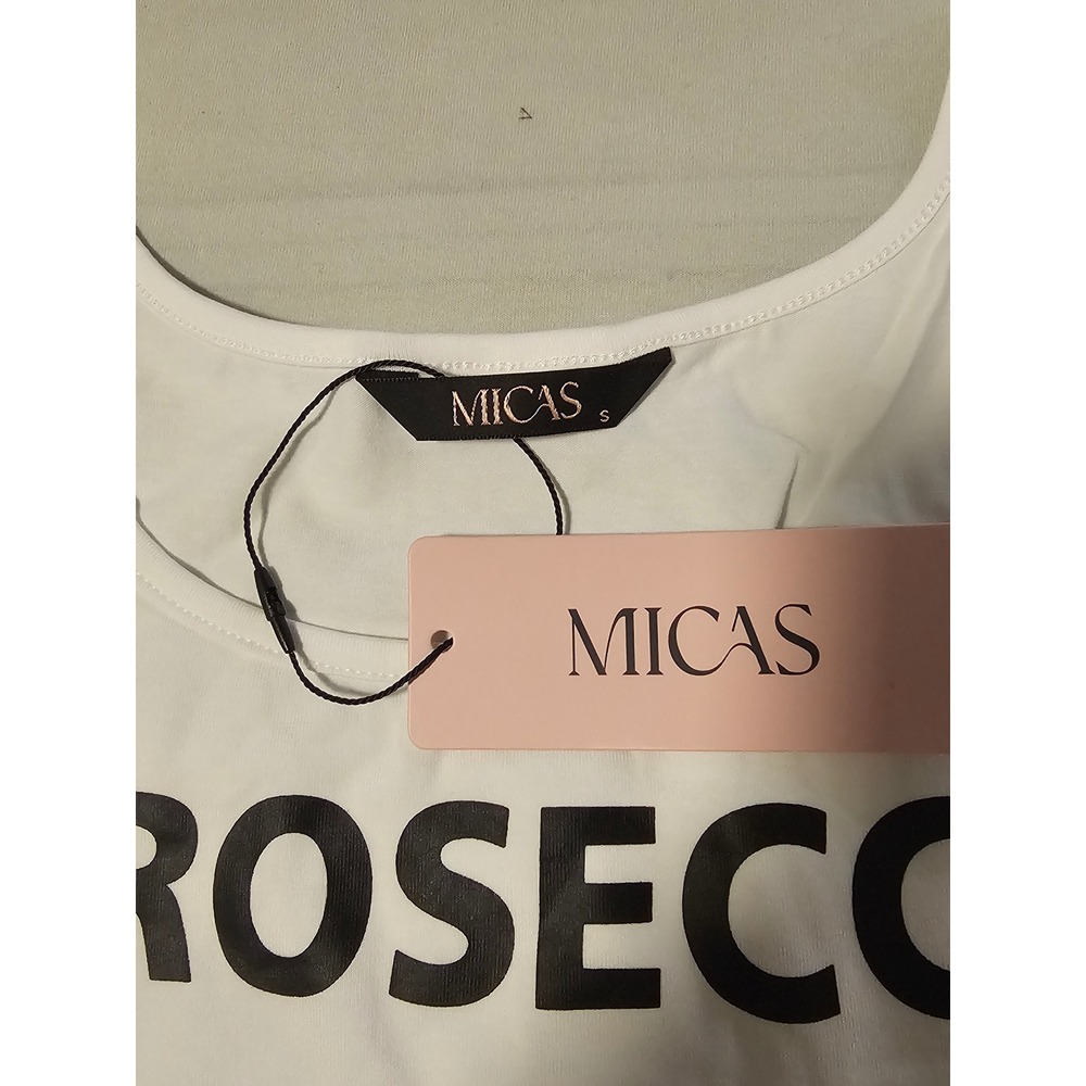 MICAS Size Small White Prosecco Mood Graphic Bodysuit - Picture 9 of 9